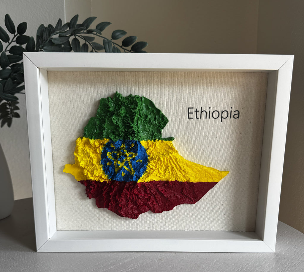 Ethiopia 3D Map Wall Art