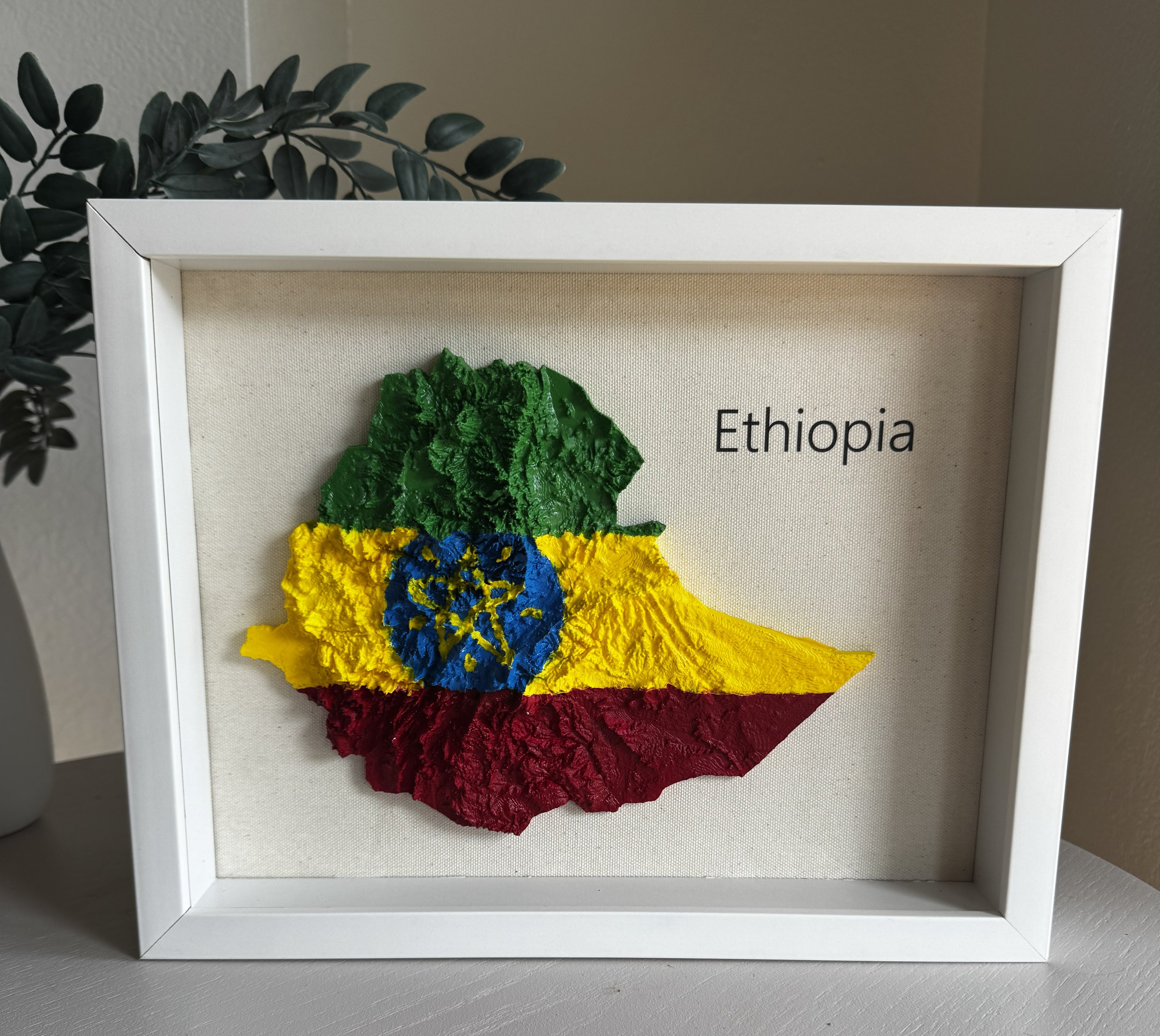 Ethiopia 3D Map Wall Art