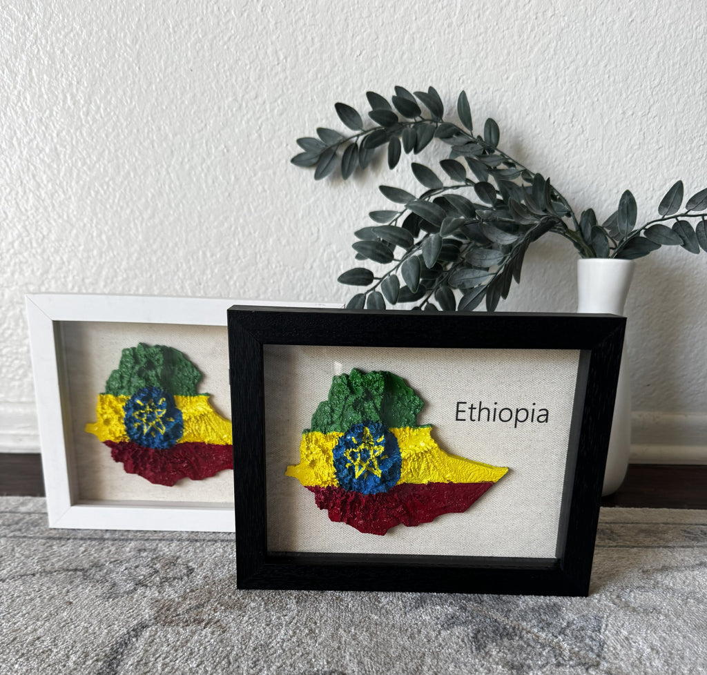 Ethiopia 3D Map Wall Art