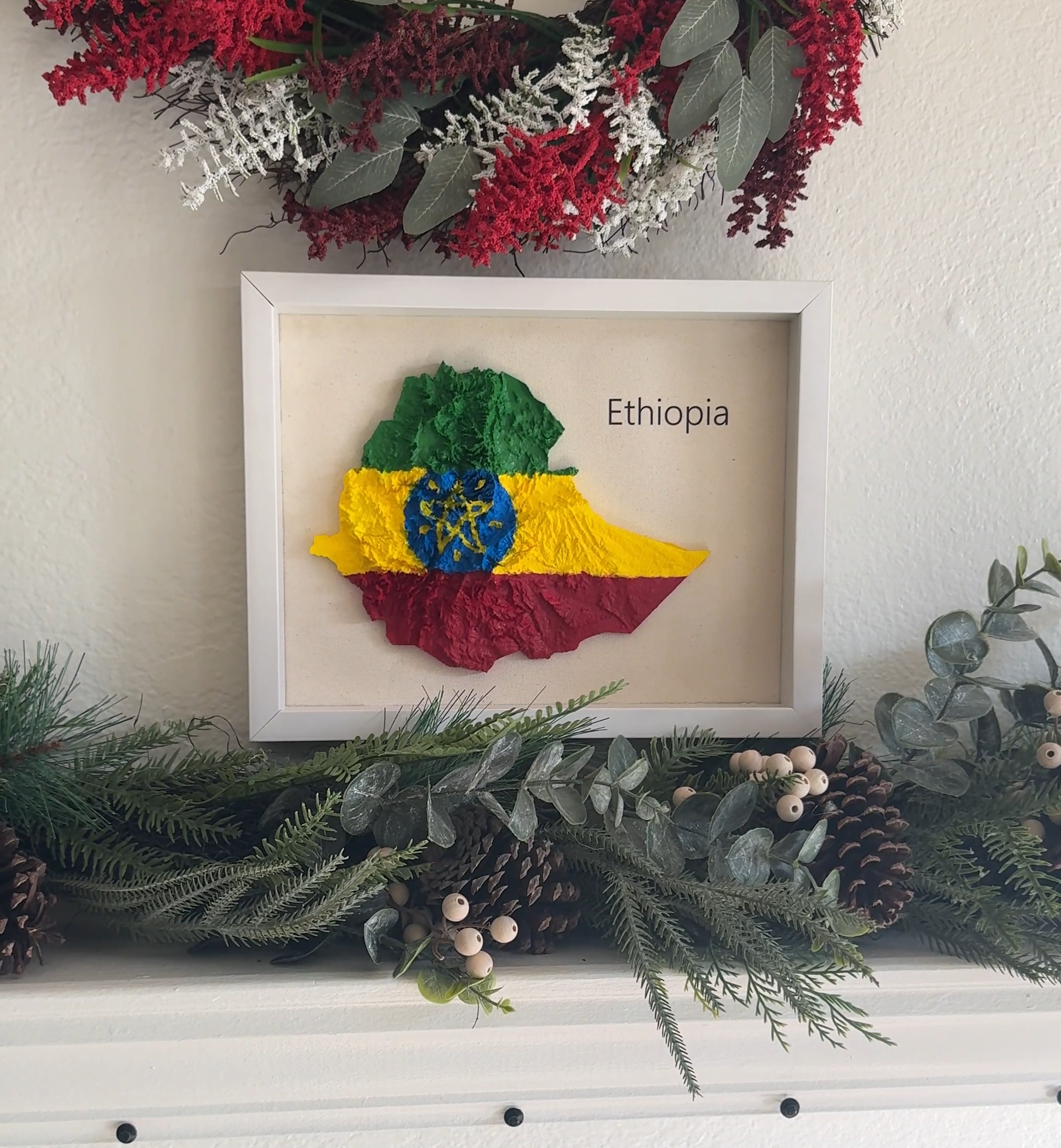 Ethiopia 3D Map Wall Art
