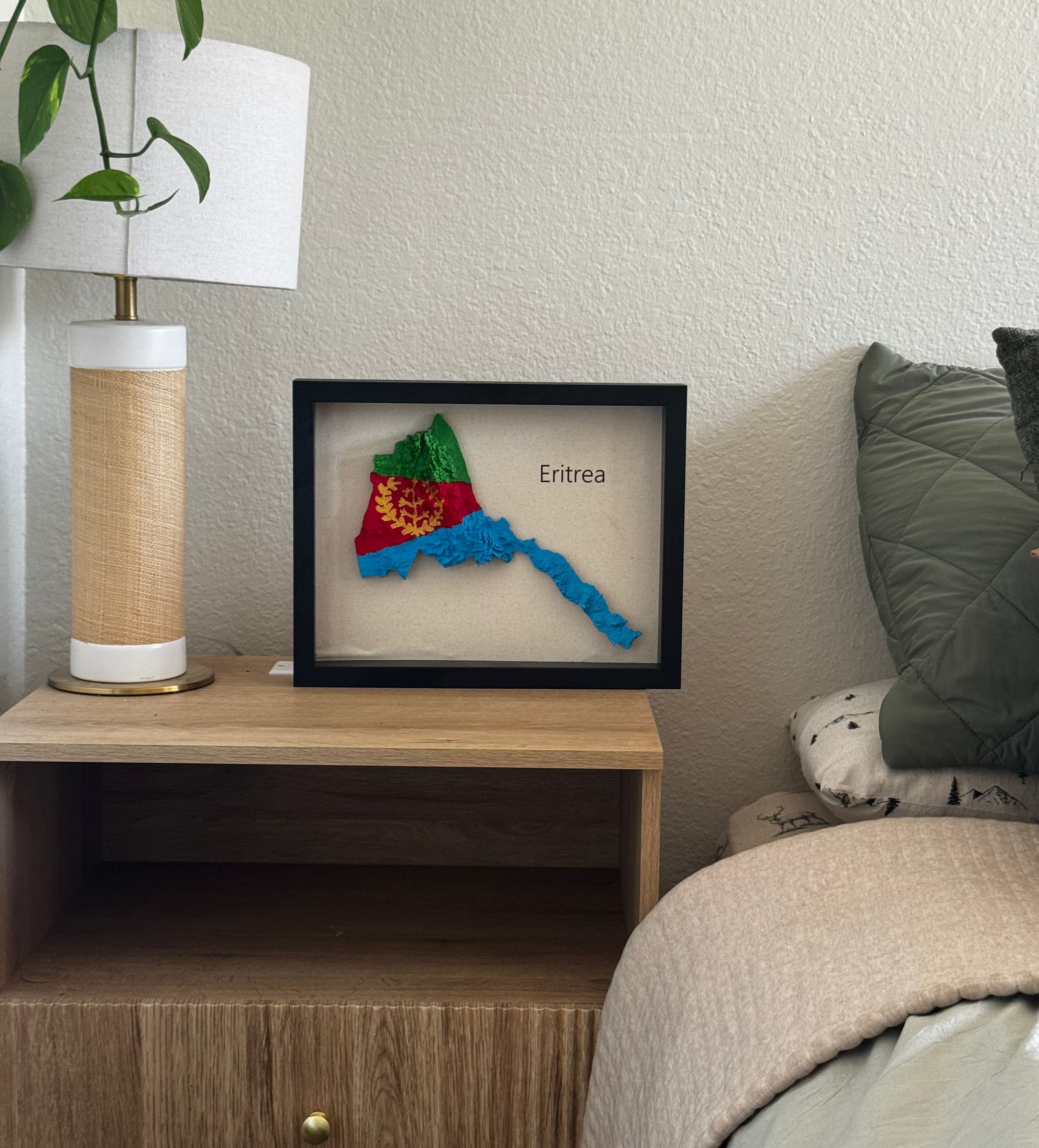 Eritrea 3D Map Wall Art
