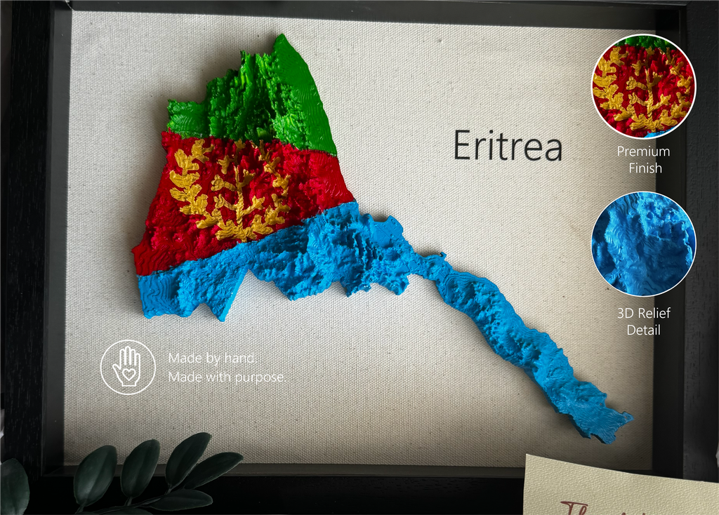Eritrea 3D Map Wall Art