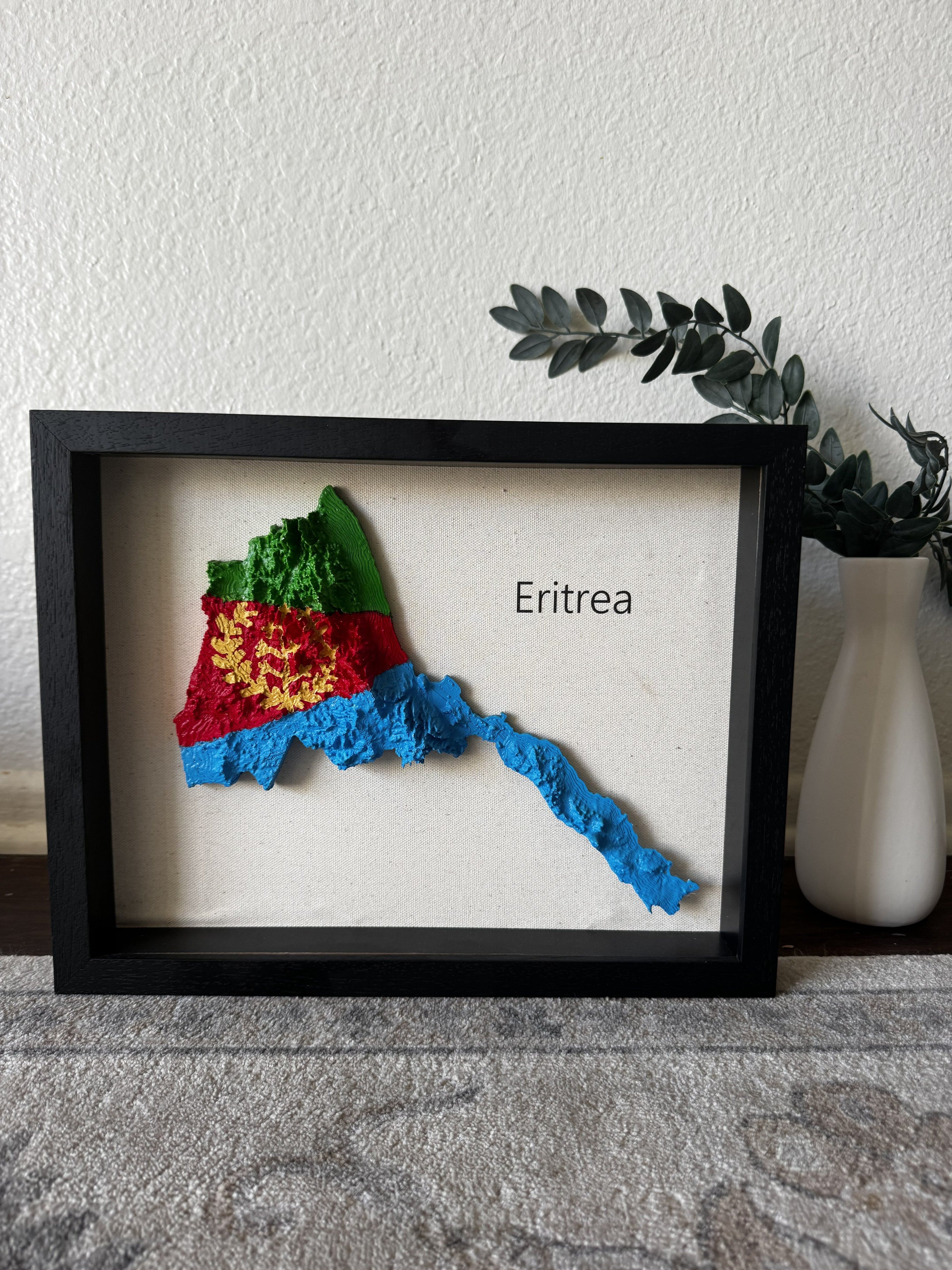 Eritrea 3D Map Wall Art