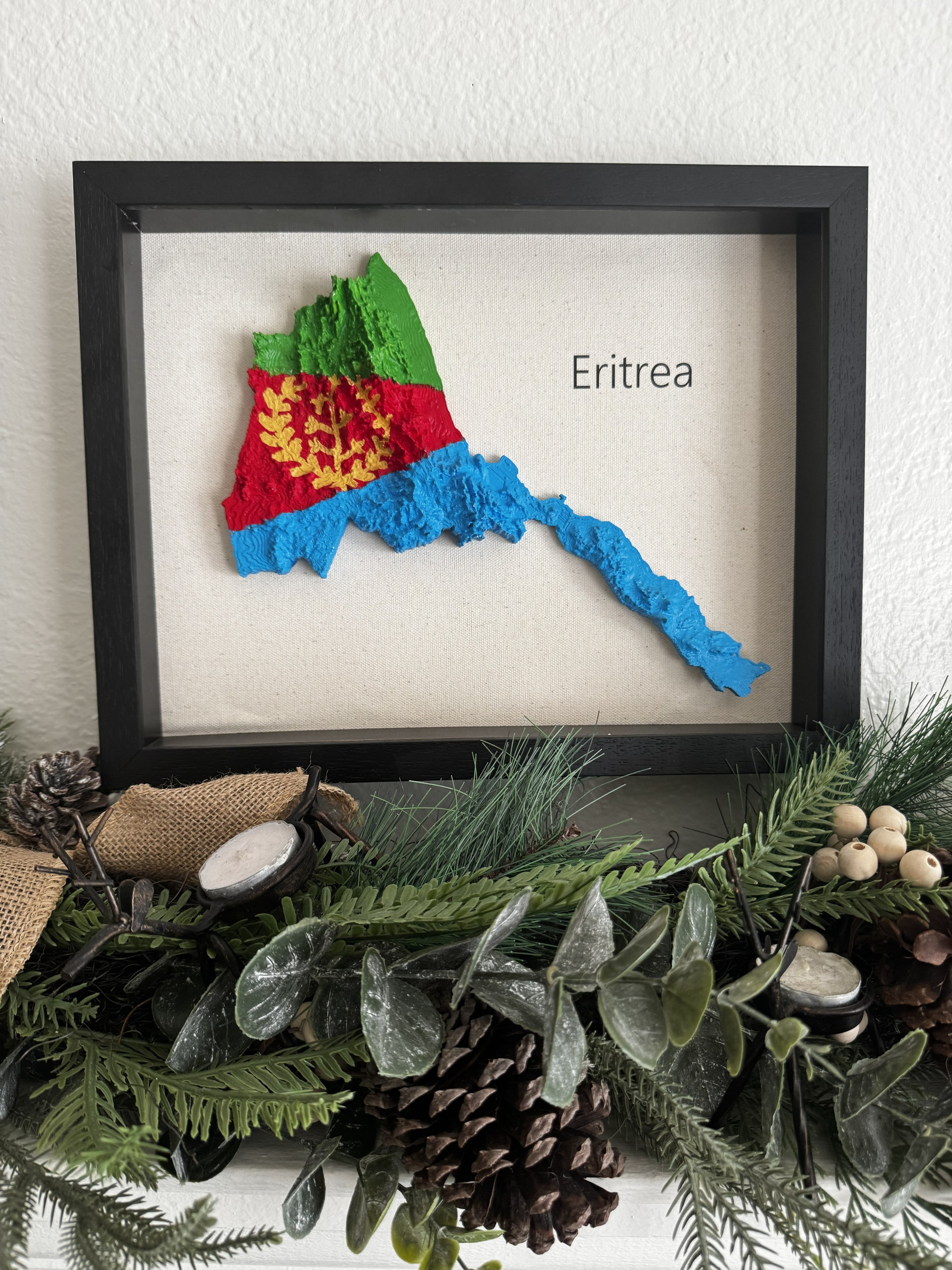 Eritrea 3D Map Wall Art