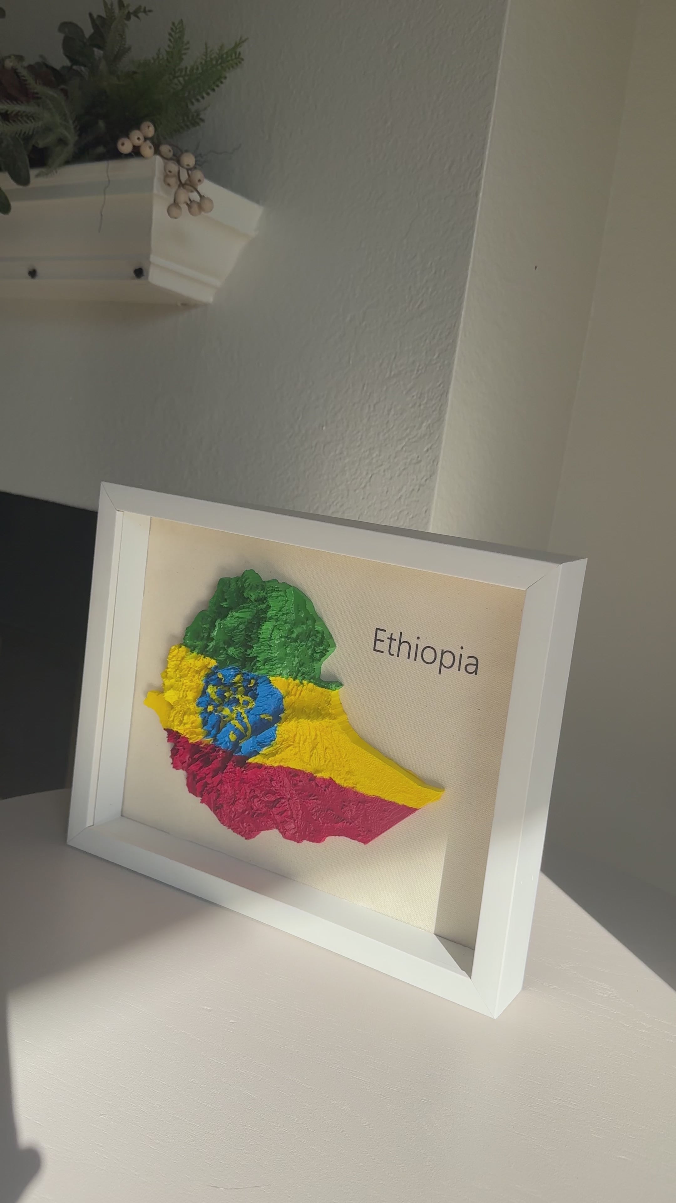 Ethiopia 3D Map Wall Art